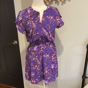 41 Hawthorn Floral Purple Dress Medium